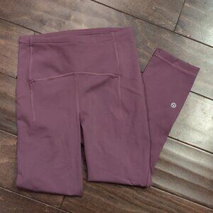 Lululemon Swift Speed 21" Crop Leggings In Vintage Plum Purple SIZE 2